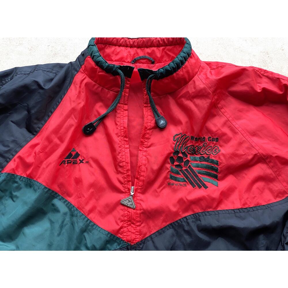Mexico Soccer 1994 USA World Cup APEX Block windbreaker XL green black FIFA vtg